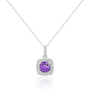 LUVENTE - AMETHYST & DIAMOND PENDANT