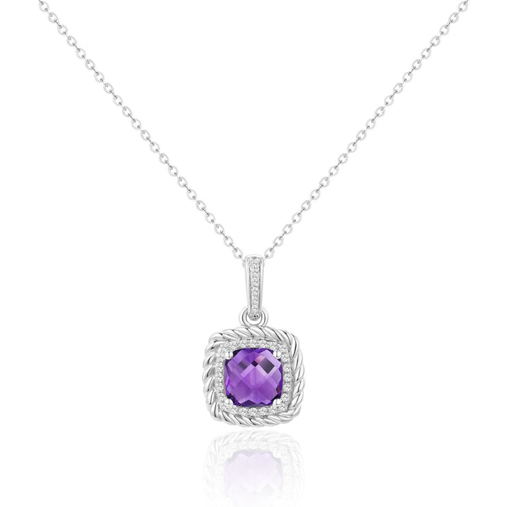 LUVENTE - AMETHYST & DIAMOND PENDANT