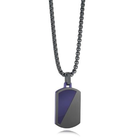 Black & Blue Dog Tag Pendant