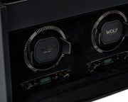 Wolf - British Racing Double Watch Winder With Storage - Black