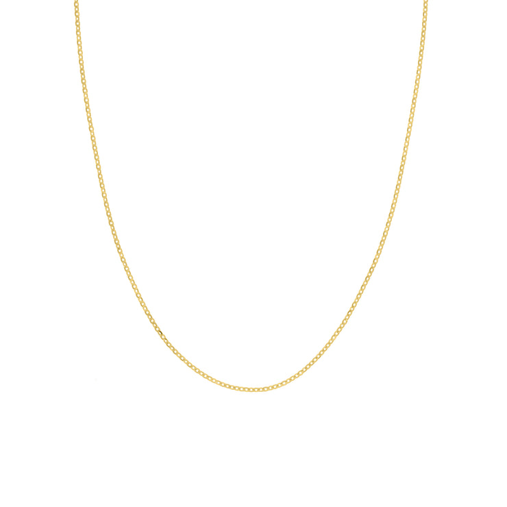 YELLOW GOLD CRYSTAL DIAMOND CUT CABLE CHAIN (18")