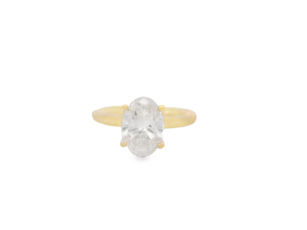 Hidden Halo Diamond Engagement Ring – 2 Ct Oval Center