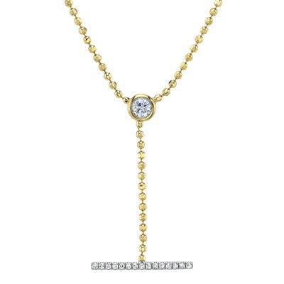 Shy Creation - Diamond Lariat Necklace