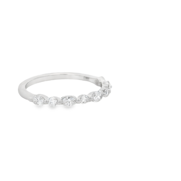 Alternating Shape Diamond Wedding Band - 0.50 TCW