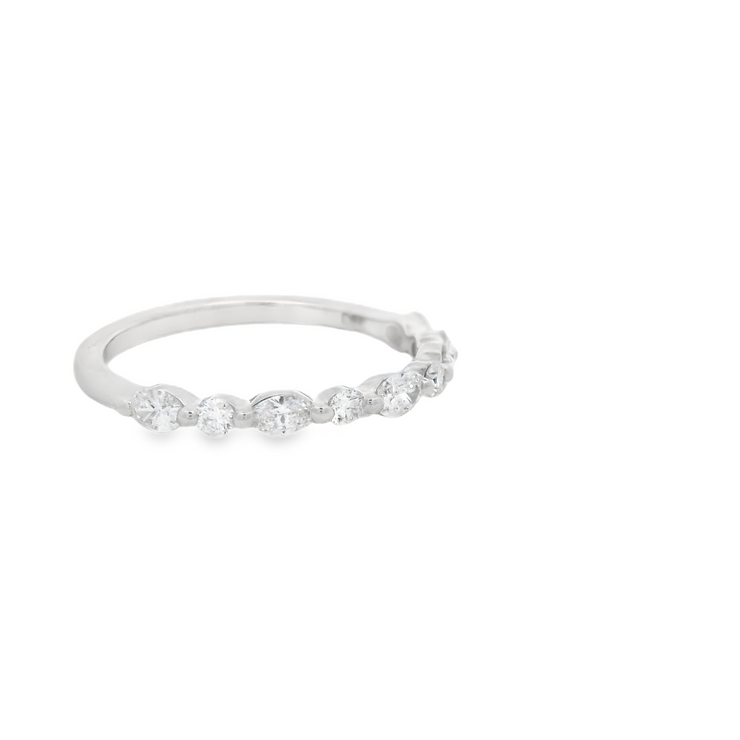 Alternating Shape Diamond Wedding Band - 0.50 TCW