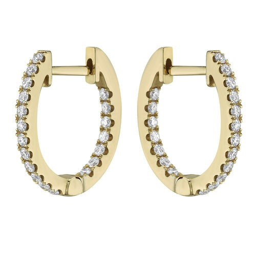 In & Out Diamond Huggie Hoop Earrings