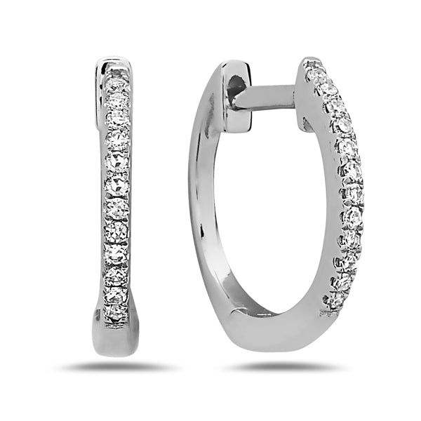 DILAMANI - SINGLE ROW DIAMOND HUGGIE HOOP EARRINGS