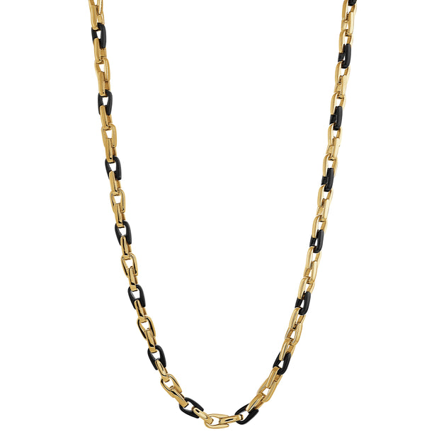 GOLD & BLACK CYLINDER LINK CHAIN