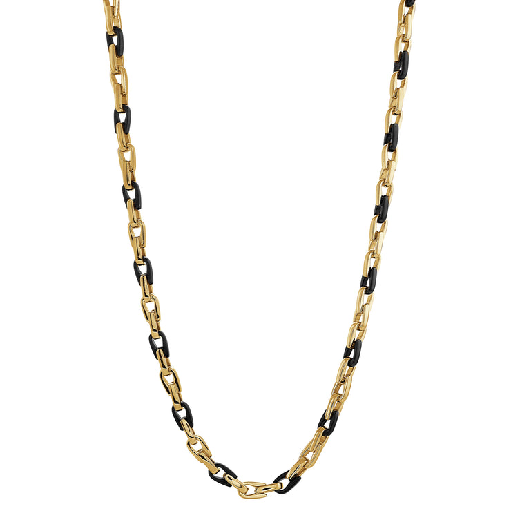 GOLD & BLACK CYLINDER LINK CHAIN