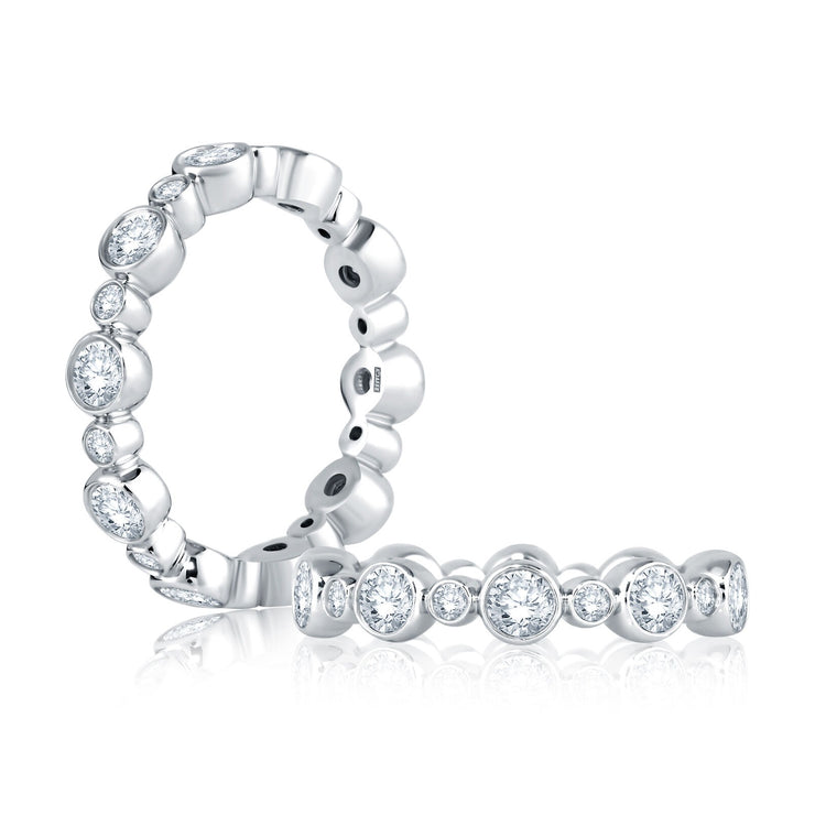 A Jaffe - Alternating Diamond Size Wedding Band - 1 Ct