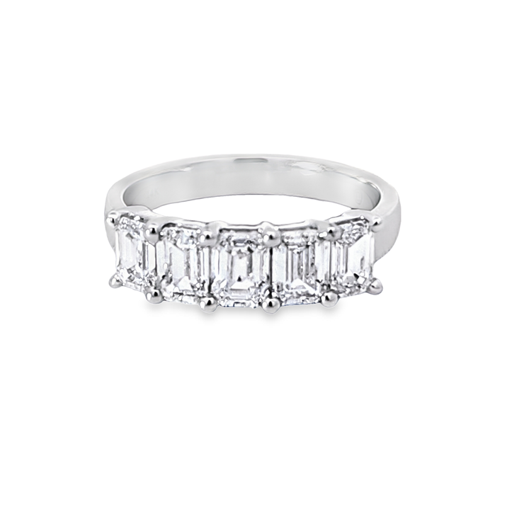 2cttw 5 Stone Emerald Cut Lab Grown Diamond Wedding/Anniversary Band
