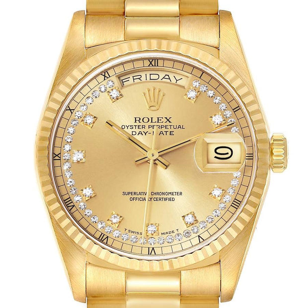Rolex Day Date, String Diamond Dial
