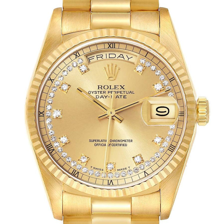 Rolex Day Date, String Diamond Dial