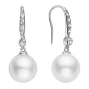 Pearl & Diamond Dangle Earrings