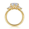 Siebke Hoyt Oval Diamond Compass Prong Semi-Mount Engagement Ring in Gold Plated on Sterling Silver