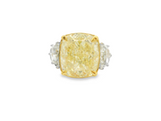 Yellow Diamond 3 Stone Ring