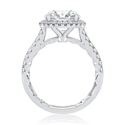 A Jaffe - Pave Halo Diamond Engagement Ring Setting