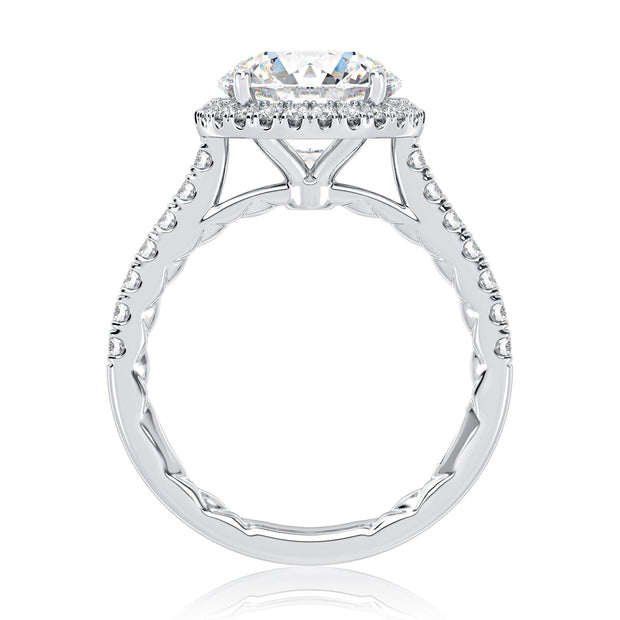 A Jaffe - Pave Halo Diamond Engagement Ring Setting