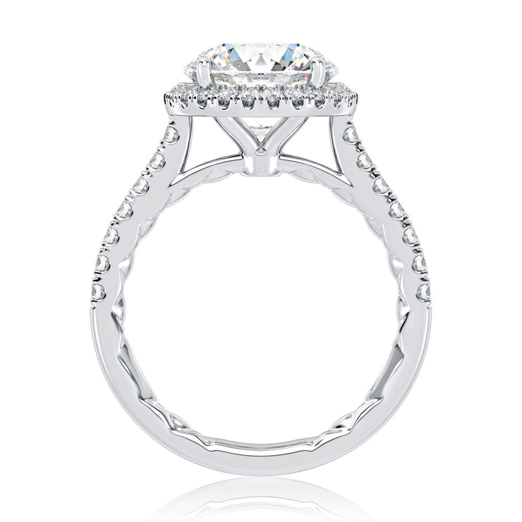 A Jaffe - Pave Halo Diamond Engagement Ring Setting