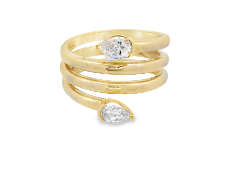 Pear Diamond Spring Ring