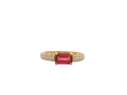 Rubellite Tourmaline & Diamond Ring