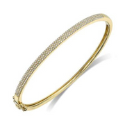 SHY CREATION- YELLOW GOLD DIAMOND PAVE BANGLE