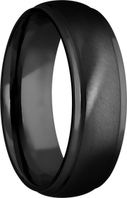 Zirconium 7mm domed band with grooved edges