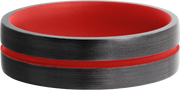 Zirconium 6mm domed band with a 1mm groove featuring Red Cerakote