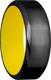 Zirconium 8mm band with a yellow Cerakote sleeve