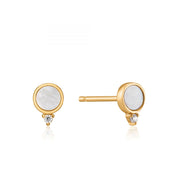 ANIA HAIE- GOLD MOTHER OF PEARL STUD EARRINGS