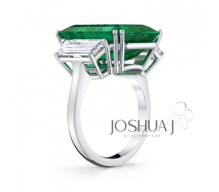 JOSHUA J - EMERALD & DIAMOND RING