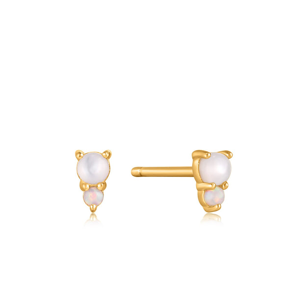 ANIA HAIE - MOTHER OF PEARL AND KYOTO OPAL STUD EARRINGS