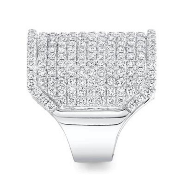 SHY CREATION- YELLOW GOLD WIDE PAVE DIAMOND BAND