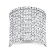 SHY CREATION- YELLOW GOLD WIDE PAVE DIAMOND BAND